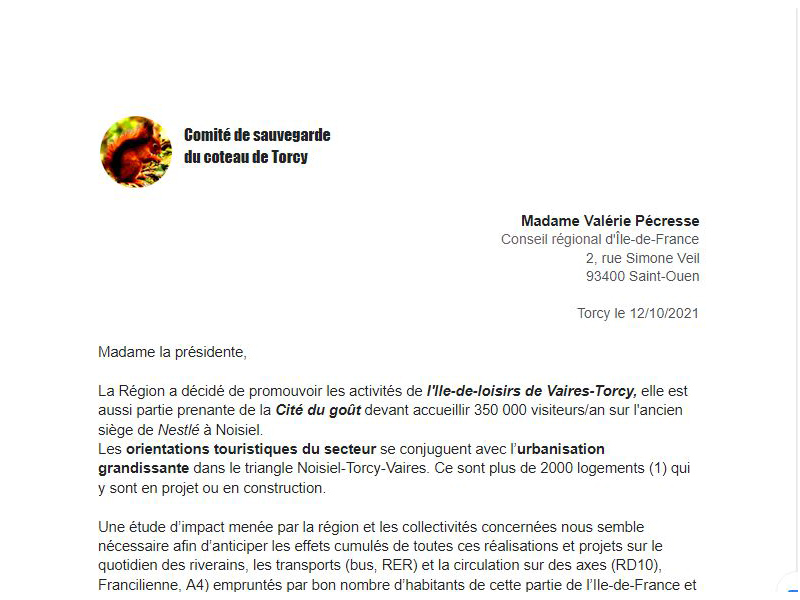 Lettre à Valérie Pécresse, présidente du Conseil régional d’Ile-de-France